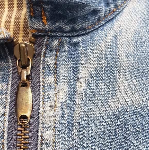 CJ Banks Women's Lightweight Blue Denim Zipper Jacket, Size 2X - Picture 10 of 12